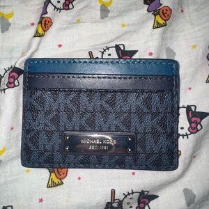 Michael Kors Blue and Black Card Holder